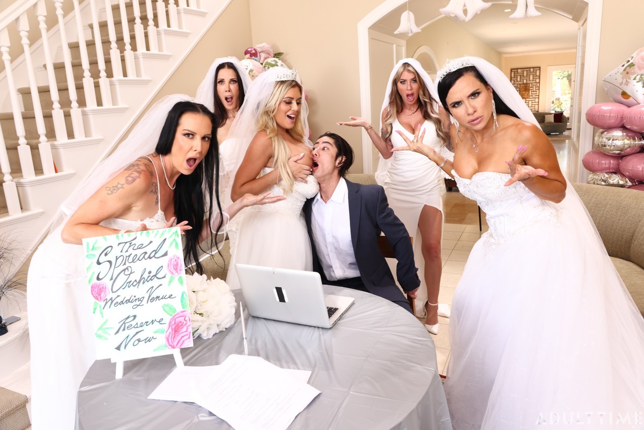 On her wedding day, Shay Sights and two of her co-wives engaged in a group of sexually provocative women.