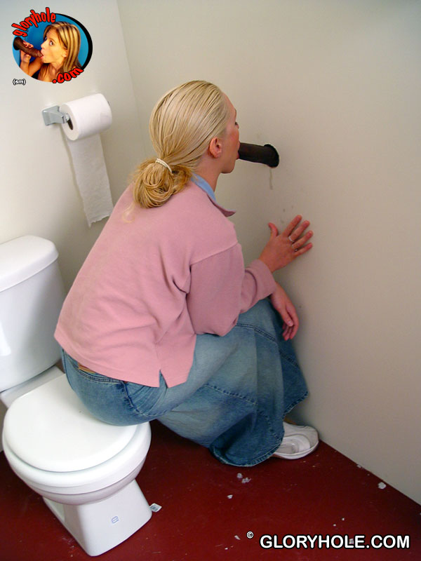 Blonde girl Jamie sits on the toilet and blows a black gloryhole dong ポルノ写真 #423849398