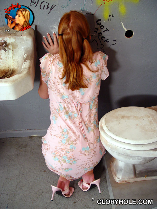 Adorable teen Sally kneels in the toilet, sucks gloryhole dick & tastes cum porn photo #425099926