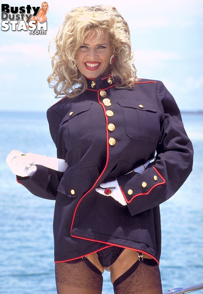 Pornstar Dusty Loses Her Hot Navy Uniform On A Boat Unleashes Her Giant Tits