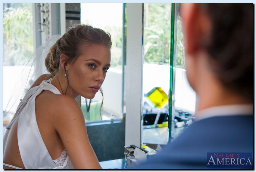 Bride Nicole Aniston gets boned by her husband's best friend in the bathroom porn photo #422671490