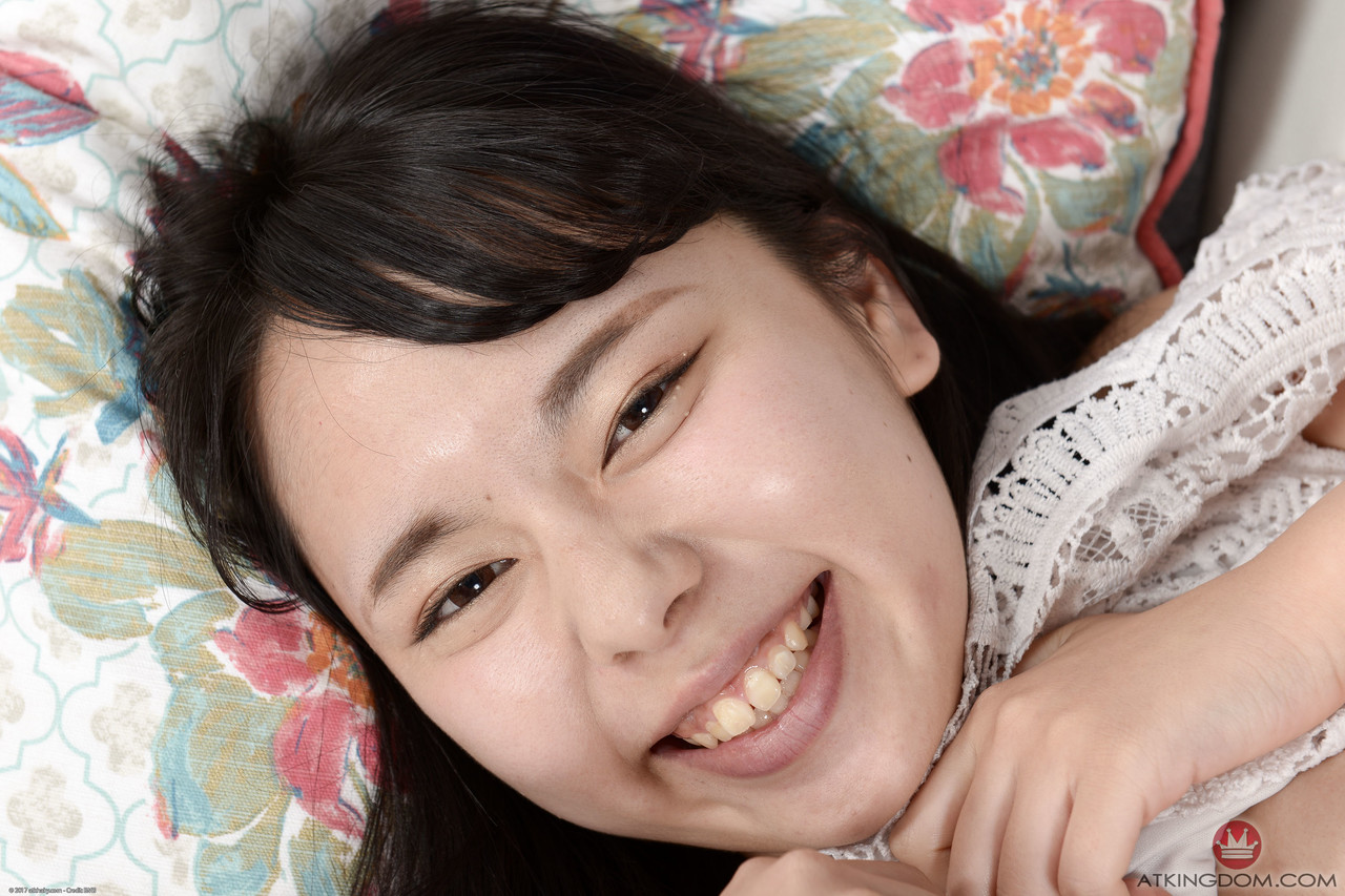Adorable Japanese babe Yukina Kaname exposes her hairy pussy in closeup porno fotky #428176302