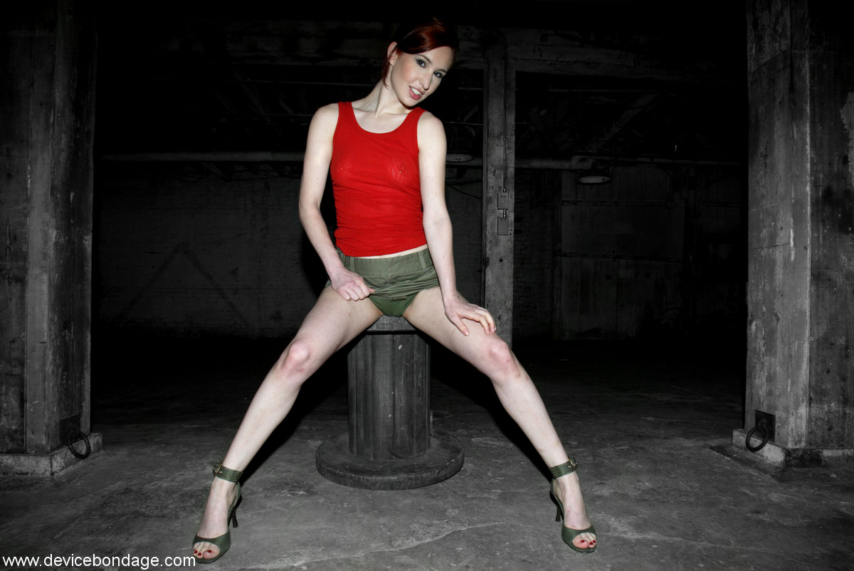 Long Legged Hottie Calico Flashing Her Panties While Posing In The Dungeon