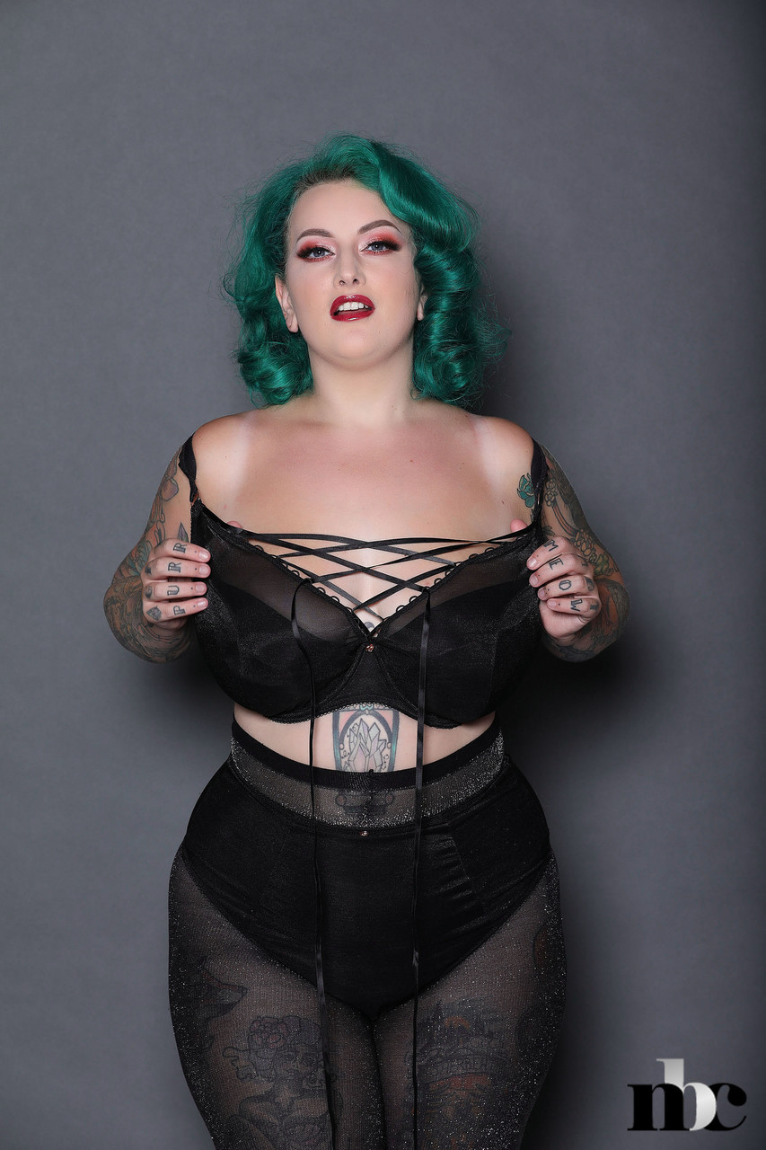 Green haired chubby babe Galda Lou shows her inked body and big tits photo porno #427419114 | Nothing But Curves Pics, Galda Lou, Tattoo, porno mobile