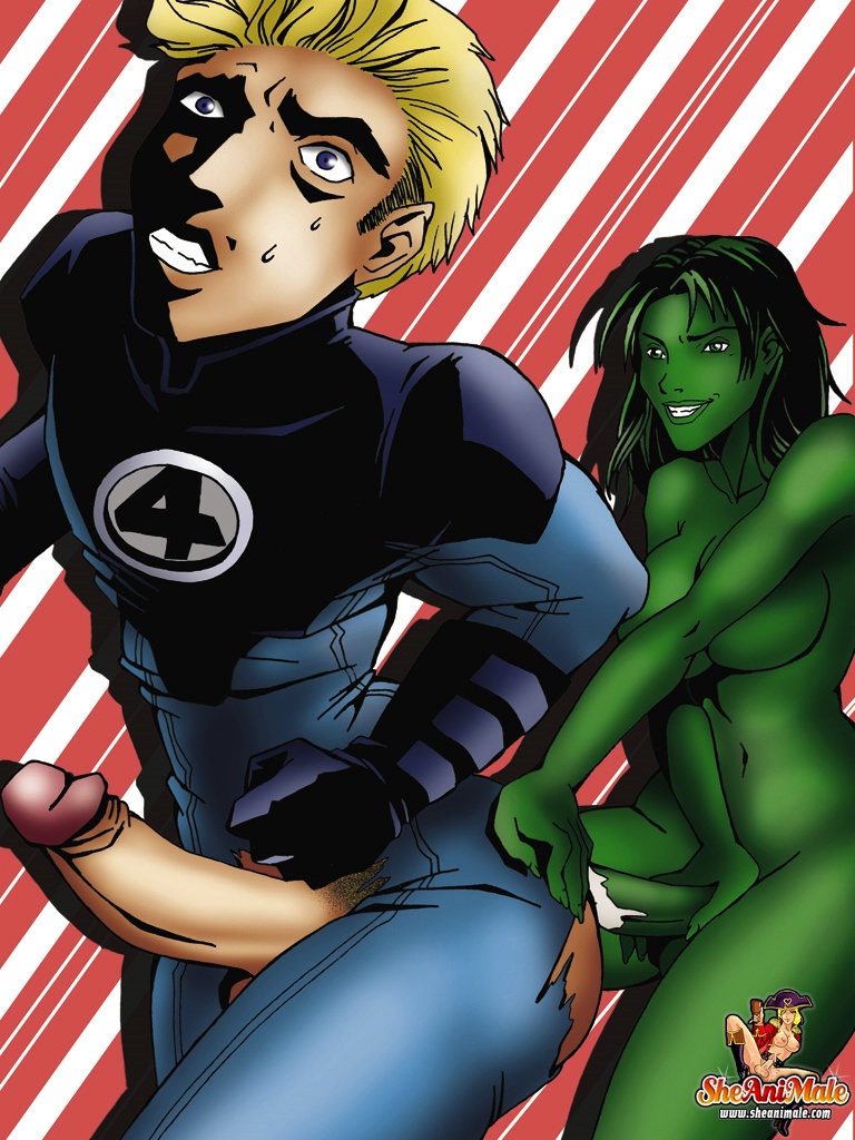 Busty She Hulk Catches Johnny Storms And Bangs Him In The Asshole