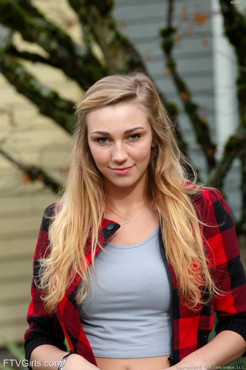 Blonde schoolgirl Kendra Sunderland shows her fine ass & yummy pussy in public porn photo #427471172