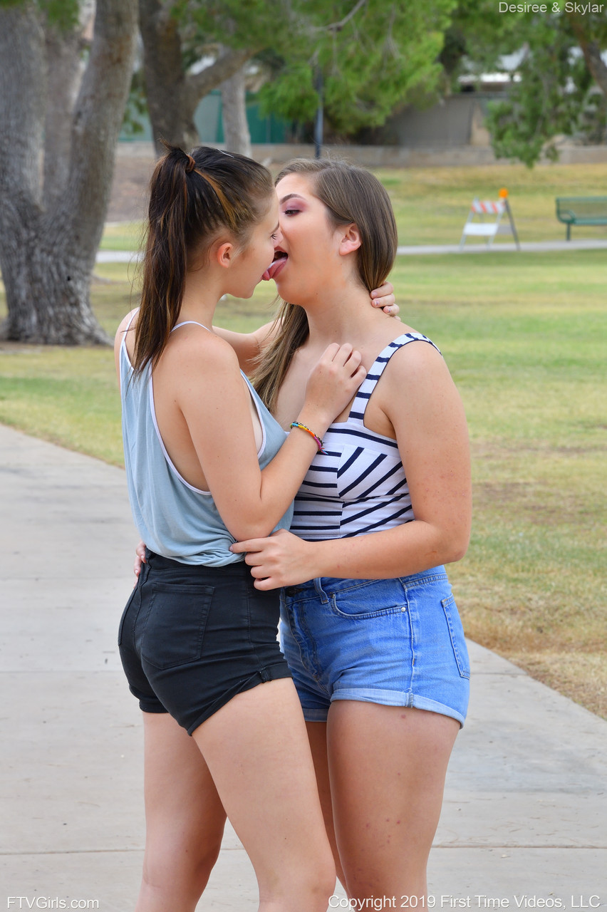 Hot Lesbians Desiree Skylar Toy Pussies After A Public Display Of Affection