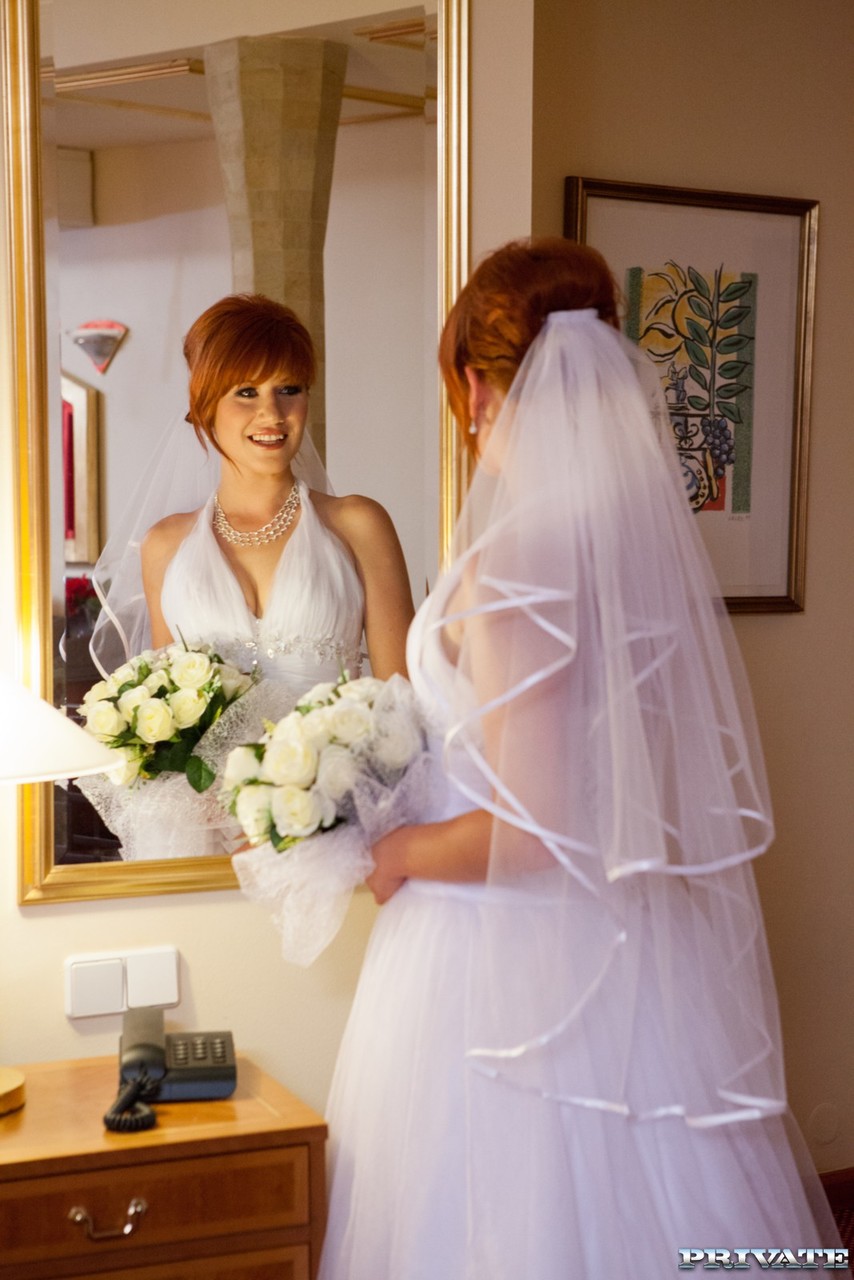 Redhead Czech bride Lucy Bell getting double fucked on her wedding day porn photo #426741380