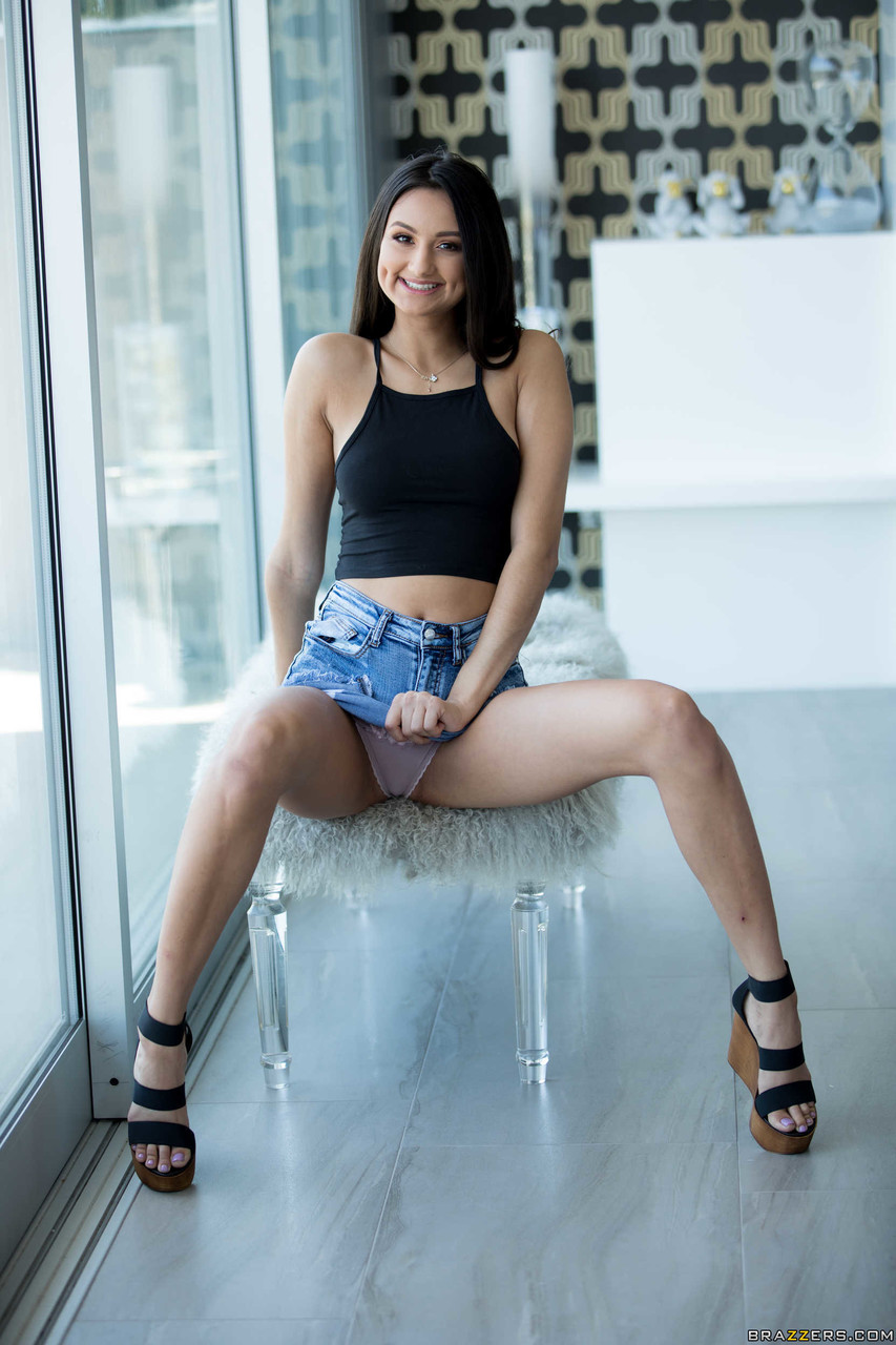 Pretty Eliza Ibarra reveals her tasty nipples and long legs to pose naked porno foto #427129980