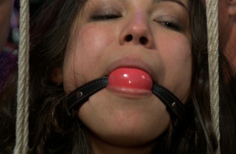 Prior to public fucking, a big-tipped woman is coerced into being in bondage.