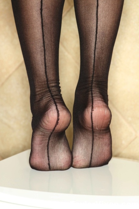 Flexible solo model Taylor Vixen licks her nylon ensconced toes - PornHugo.net