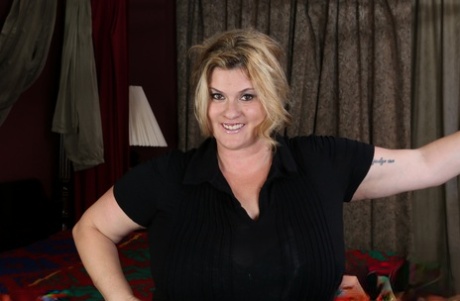 Huge Fatty Sheds Black Dress & Lace Lingerie Revealing Giant Saggy Tits & Ass