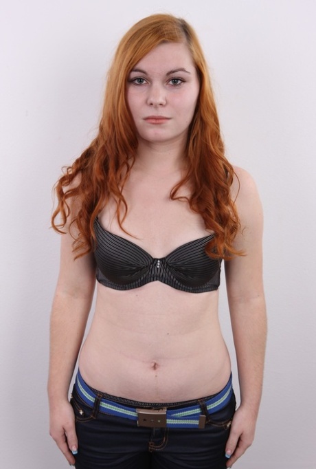 Her chubby red hair makes Hanna proud in the face with her plump buttocks and A-cup tits, which she displays for the first time.