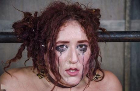 Fat Redhead Mimosa Has Her Eye Makeup Run During BDSM Games