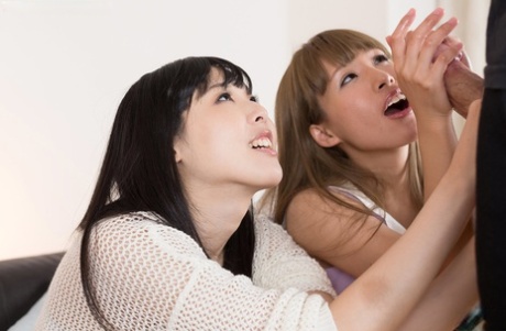 Japanese Teenagers Jerk Off Their Stepfather With Their Clothes On