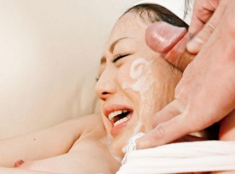 During the show, Rina Yuuki is subjected to facial hair removal using cumshots in one of her gangbang rituals.