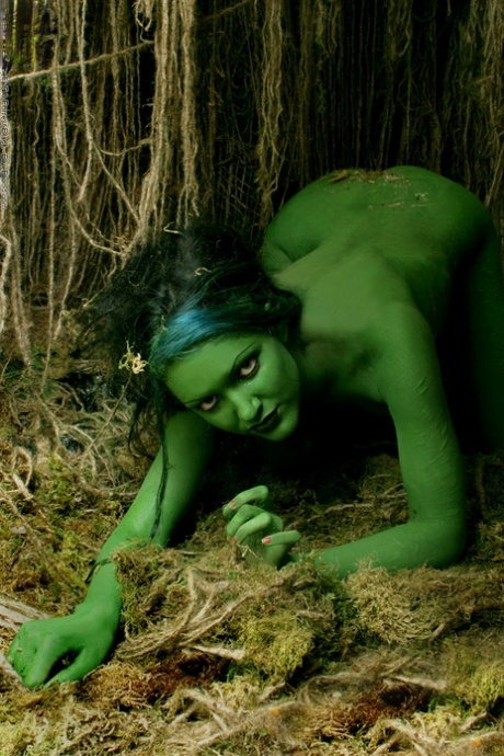 Female Swamp Creature Emerges From The Dark With No Clothes On Her Naked Body