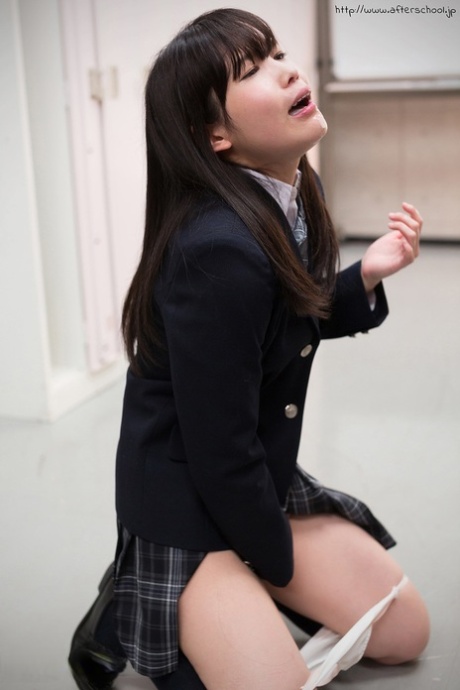 Japanese Schoolgirl Sucks Cock After Masturbating With Panties Pulled Down