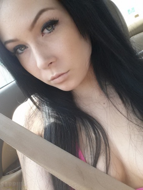 Teen Amateur Sabrina Sins Sports Long Hair While Taking Revealing Selfies