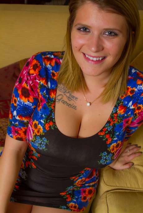 Tattooed Model Fiona Disrobe From Her Tight Dress To Display Her Big Tits