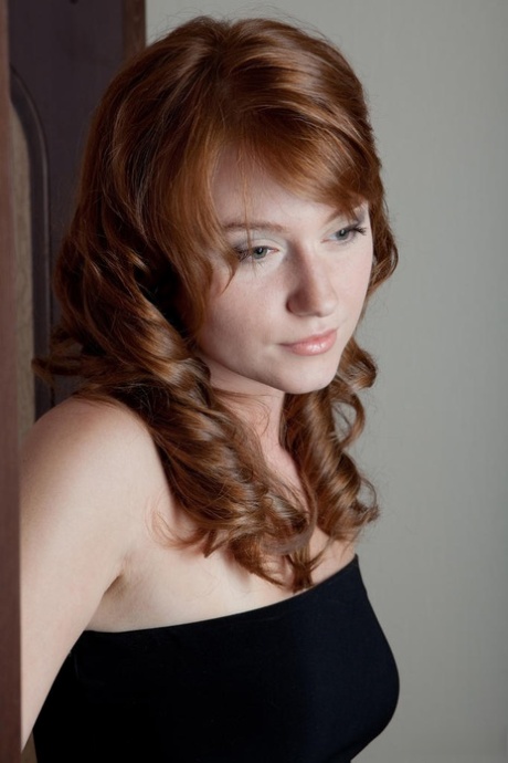 Natural Redhead Nomi Pulls Down And Hikes Up Her Black Dress To Show Her Wares