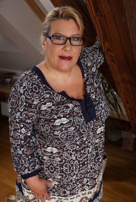 Overweight German Housewife Straddles Her Boy Toys After Removing Her Dress