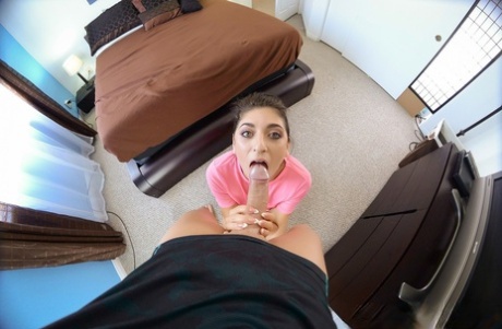 Naughty Nikki Knightly Sucks Cock On Her Knees POV For A Creamy Cum Facial