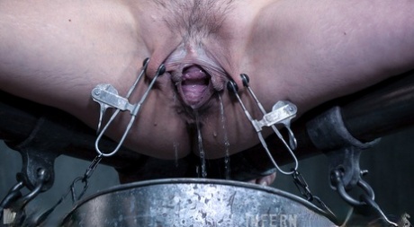 While being restrained, Mia Torro's female partner is tortured and humiliated in the pussy.