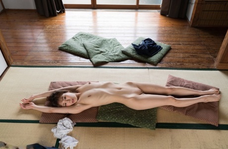 Japanese Student Releases Her Slim Body From Her School Outfit On A Cushion