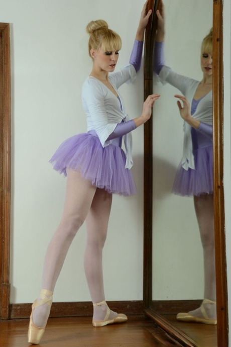Blonde Ballerina Miss Du Bois Gets Undressed In Front Of A Mirror