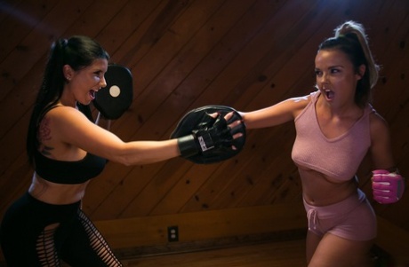 Athletic chicks Romi Rain & Dillion Harper go lesbian after self-defense class