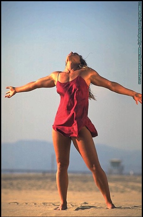 Bodybuilder Kelly Oreilly Models Swimwear When Not Pumping Iron On A Beach