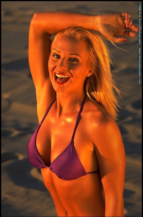 Blonde Fitness Model Brandi Hale Poses In Swimwear And Lingerie On A Beach