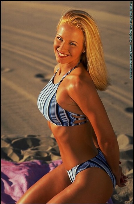 Blonde Fitness Model Brandi Hale Poses In Swimwear And Lingerie On A Beach