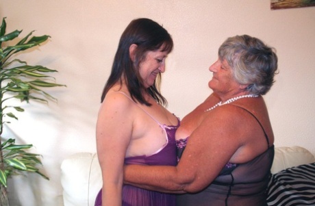Obese British Nan Grandma Libby Engages In Lesbian Acts With A Fat Woman