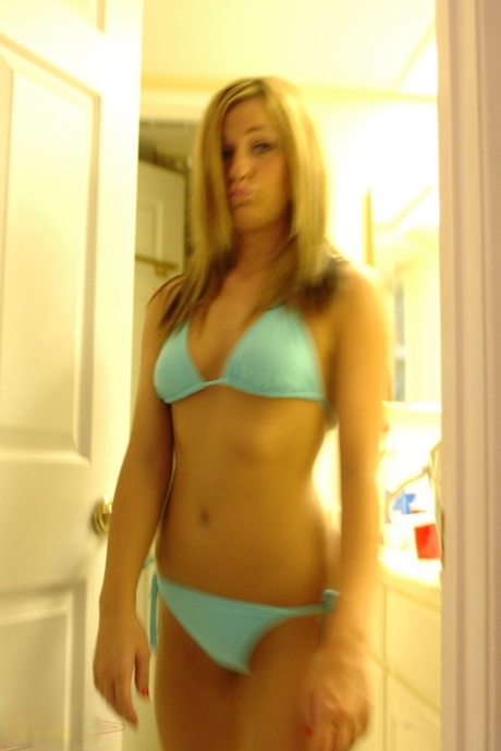 Dirty Blonde Chick Mc Kensie Step Outside Her House In A String Bikini