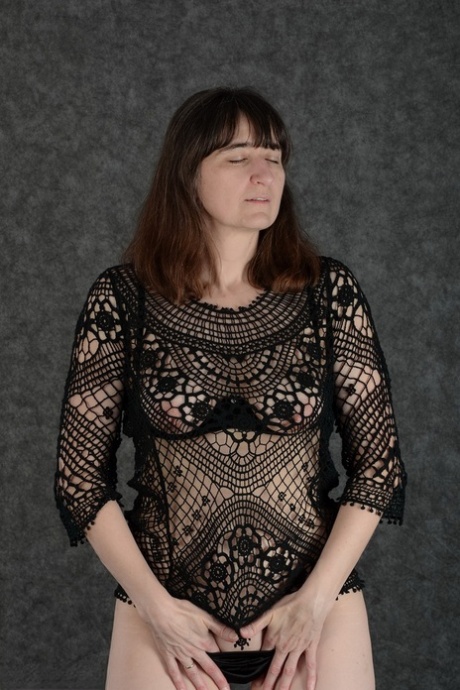 Mature Mom In Sheer Lace Dress Exposes Her Floppy Boobs & Hairy Armpits