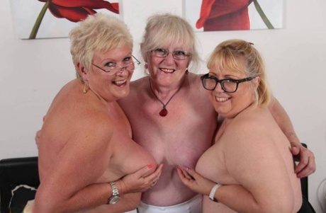 Fat Nan Lexie Cummings And Two Old Lesbians Play With Each Others Boobs