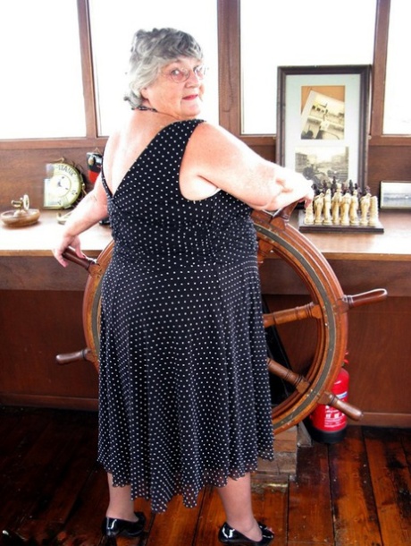Fat British Nan Grandma Libby Masturbates In Stockings While On Board A Boat