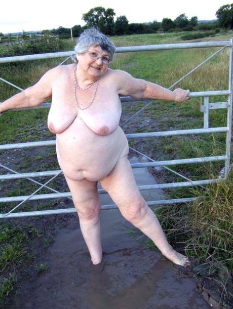 Muds the earth: Fat mother, Grandma Libby, dips into a pool before getting herself into one in mud.
