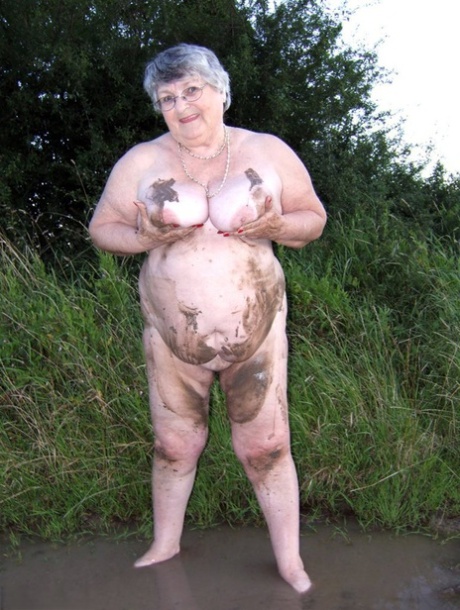 Adequate: Fat mother-in-law Grandma Libby jumps into one of those pools and then dips into the mud to hide.