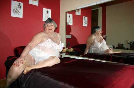 Grandma Libby, the elderly woman who is considered "obese," sucking on a vibrator after it was placed inside her vagina.