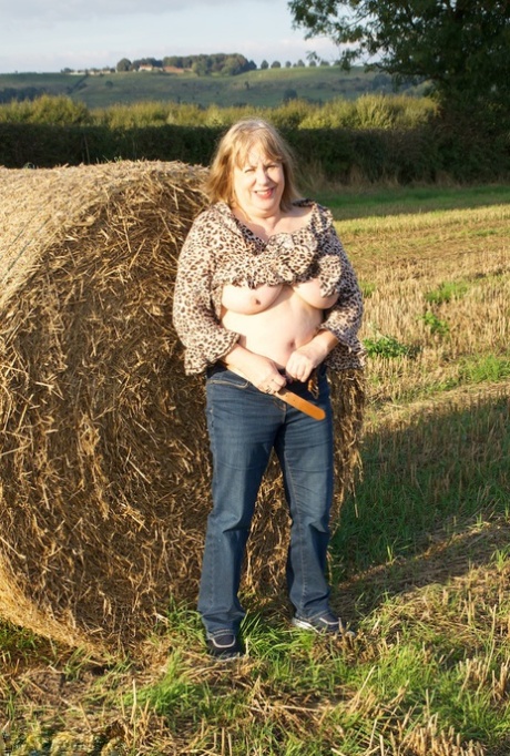 Total nudity: British amateur Speedy Bee takes to the streets of a farmer's field.