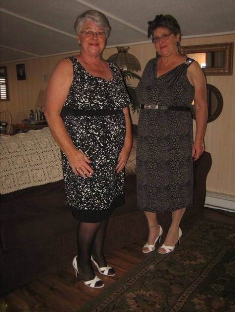 Fat Nan Girdle Goddess And Her Old Girlfriend Free Their Saggy Boobs And Twats