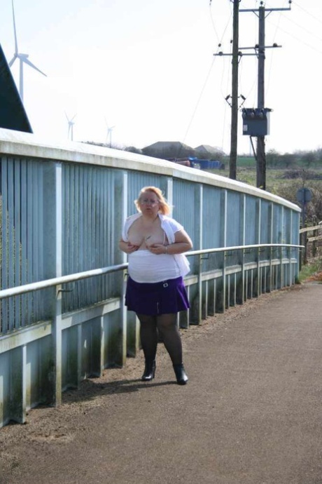 Extensive: Obesity: Lexie Cummings takes a piss before crossing the footbridges and taking a deep breath away.