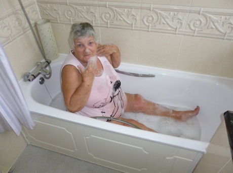 Old British Fatty Grandma Libby Gets Naked While Taking A Bath