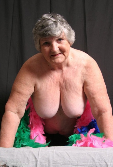 Fitter body hair and feather boas prompt Grandma Libby from the UK to flaunt her large fists.