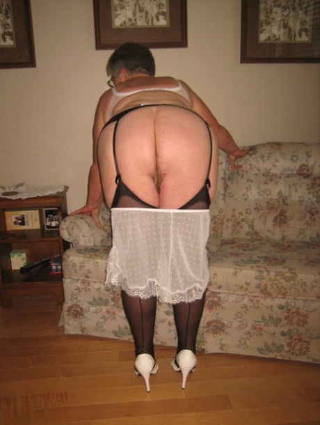 Fat Old Woman Girdle Goddess Slips Underwear Over Her Big Ass In Nylons
