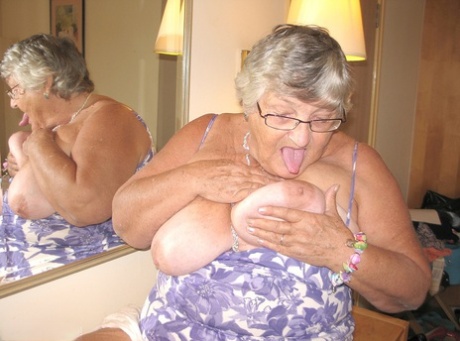Fat British Nan Grandma Libby Completely Disrobes While In A Hotel Room