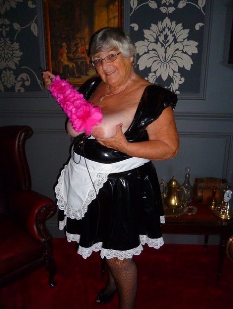 Granted, Grandma Libby is a fat old maiden who switches off her uniform to reveal herself in stockings as a nude image.